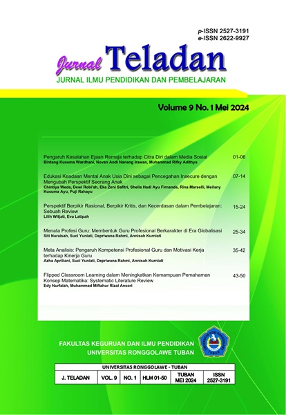 					View Vol. 9 No. 1 (2024): Jurnal Teladan Vol.9. No.1 Mei 2024
				